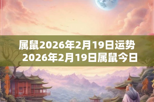 属鼠2026年2月19日运势  2026年2月19日属鼠今日运势