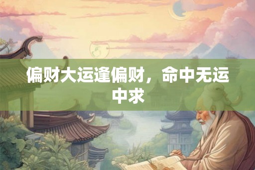 偏财大运逢偏财，命中无运中求