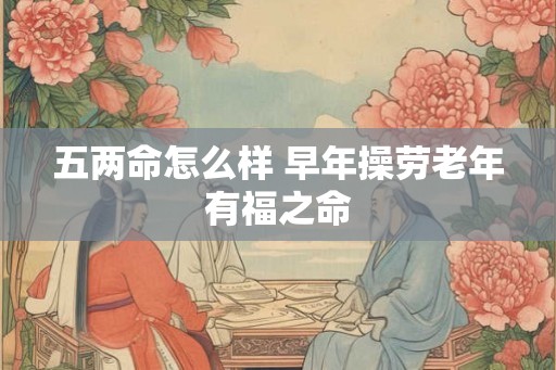 五两命怎么样 早年操劳老年有福之命