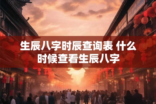 生辰八字时辰查询表 什么时候查看生辰八字