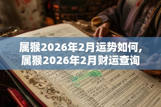 属猴2026年2月运势如何,属猴2026年2月财运查询