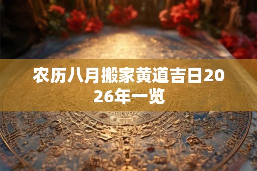 农历八月搬家黄道吉日2026年一览