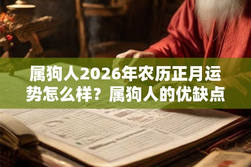属狗人2026年农历正月运势怎么样？属狗人的优缺点