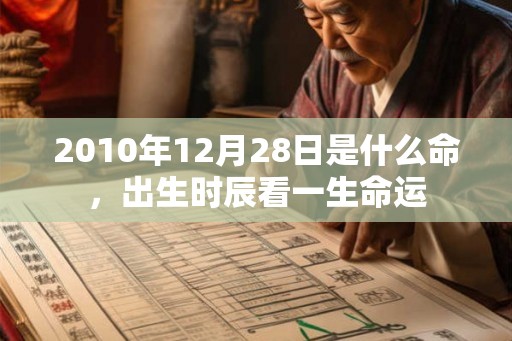 2010年12月28日是什么命，出生时辰看一生命运