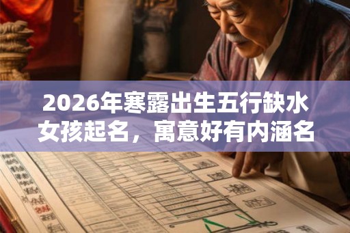 2026年寒露出生五行缺水女孩起名，寓意好有内涵名字