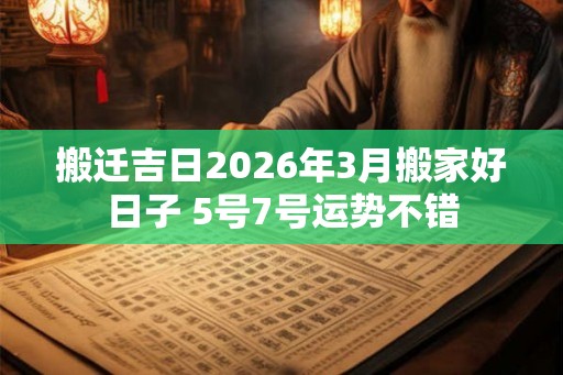 搬迁吉日2026年3月搬家好日子 5号7号运势不错 搬迁吉日2026年3月搬家好日子 5号7号运势不错