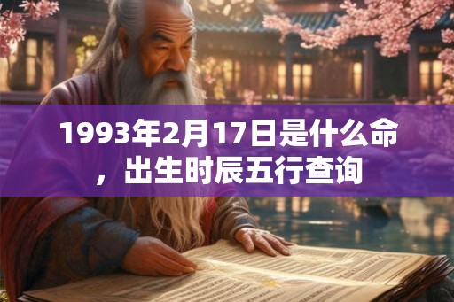 1993年2月17日是什么命，出生时辰五行查询