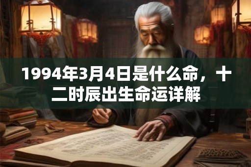 1994年3月4日是什么命，十二时辰出生命运详解