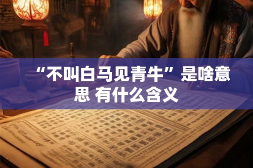 “不叫白马见青牛”是啥意思 有什么含义