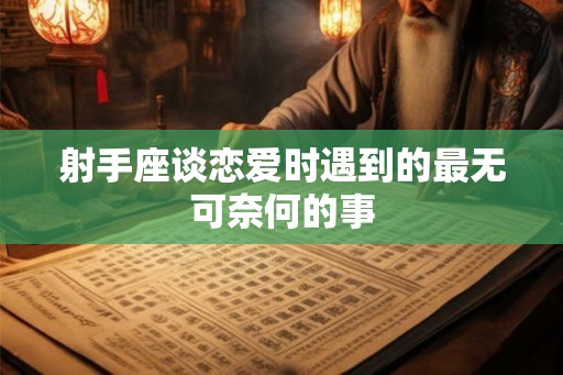 射手座谈恋爱时遇到的最无可奈何的事
