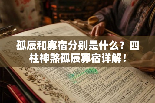 孤辰和寡宿分别是什么?四柱神煞孤辰寡宿详解! 孤辰和寡宿分别是什么?四柱神煞孤辰寡宿详解!