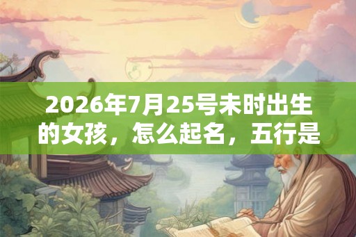 2026年7月25号未时出生的女孩，怎么起名，五行是什么？