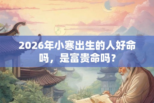 2026年小寒出生的人好命吗,是富贵命吗? 2026年小寒出生的人好命吗,是富贵命吗?