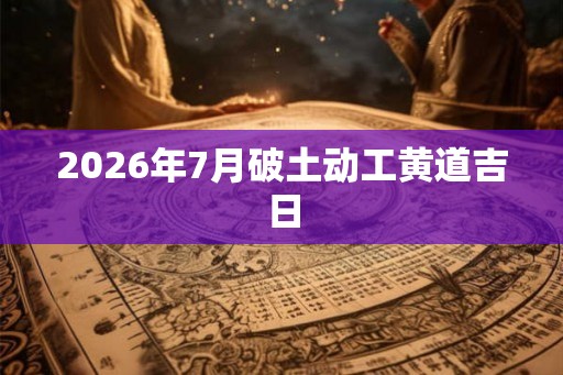 2026年7月破土动工黄道吉日