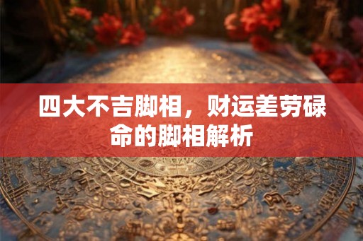 四大不吉脚相，财运差劳碌命的脚相解析