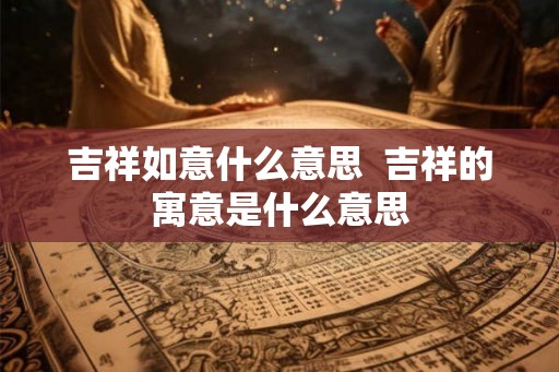 吉祥如意什么意思  吉祥的寓意是什么意思