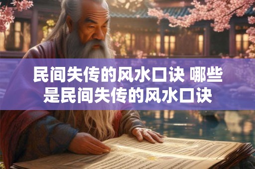 民间失传的风水口诀 哪些是民间失传的风水口诀