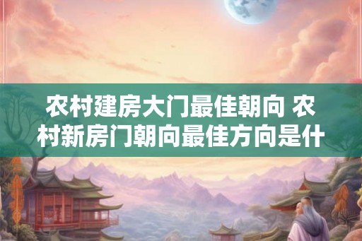 农村建房大门最佳朝向 农村新房门朝向最佳方向是什么