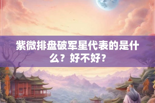 紫微排盘破军星代表的是什么？好不好？