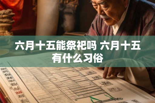六月十五能祭祀吗 六月十五有什么习俗