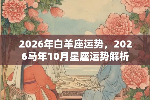 2026年白羊座运势，2026马年10月星座运势解析