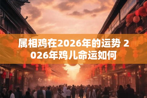属相鸡在2026年的运势 2026年鸡儿命运如何