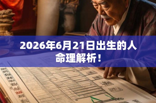 2026年6月21日出生的人命理解析！