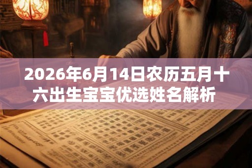 2026年6月14日农历五月十六出生宝宝优选姓名解析 起名字的小技巧