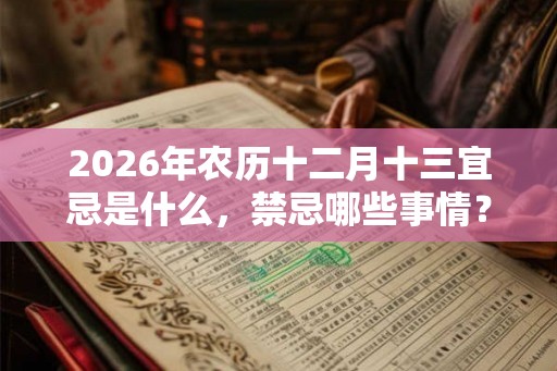 2026年农历十二月十三宜忌是什么，禁忌哪些事情？
