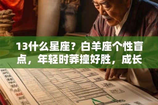 13什么星座?白羊座个性盲点,年轻时莽撞好胜,成长中的优缺点塑造成熟魅力 13什么星座?白羊座个性盲点,年轻时莽撞好胜,成长中的优缺点塑造成熟魅力
