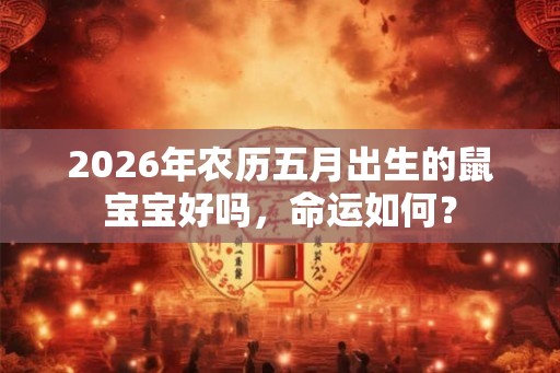 2026年农历五月出生的鼠宝宝好吗，命运如何？