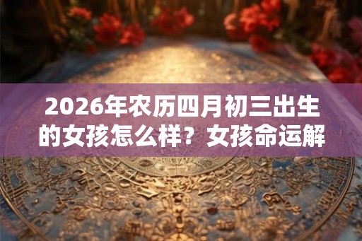2026年农历四月初三出生的女孩怎么样？女孩命运解析