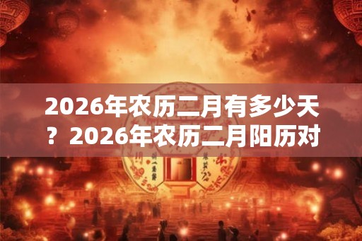 2026年农历二月有多少天？2026年农历二月阳历对照表！