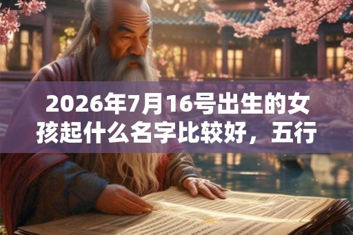 2026年7月16号出生的女孩起什么名字比较好，五行属什么