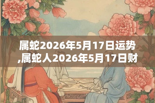属蛇2026年5月17日运势,属蛇人2026年5月17日财运,生肖蛇2026年5月17日运势