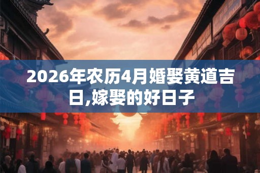 2026年农历4月婚娶黄道吉日,嫁娶的好日子