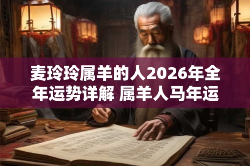 麦玲玲属羊的人2026年全年运势详解 属羊人马年运程及每月运势