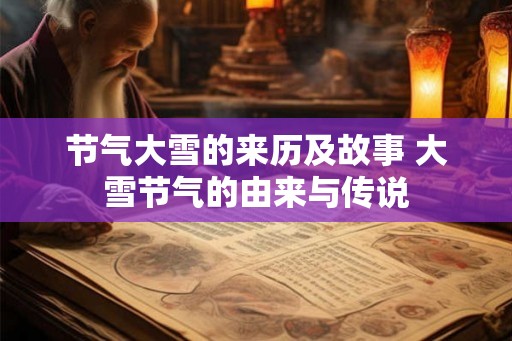 节气大雪的来历及故事 大雪节气的由来与传说