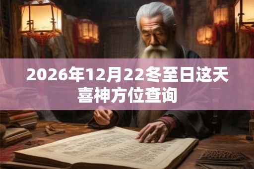 2026年12月22冬至日这天喜神方位查询