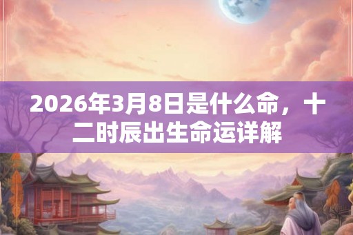 2026年3月8日是什么命，十二时辰出生命运详解