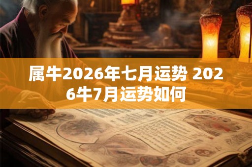 属牛2026年七月运势 2026牛7月运势如何