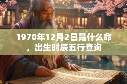 1970年12月2日是什么命，出生时辰五行查询