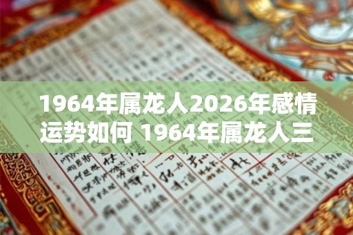 1964年属龙人2026年感情运势如何 1964年属龙人三大劫难