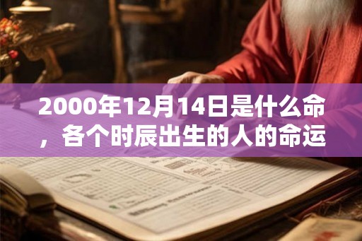 2000年12月14日是什么命，各个时辰出生的人的命运