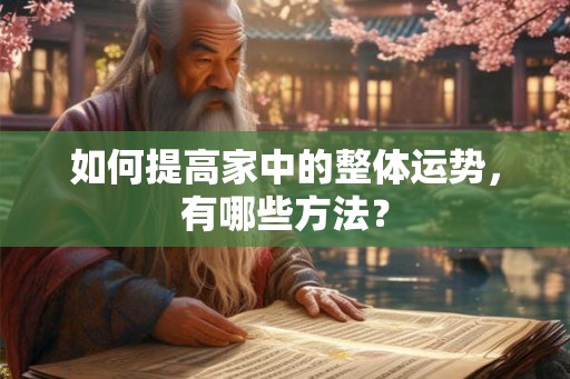 如何提高家中的整体运势，有哪些方法？