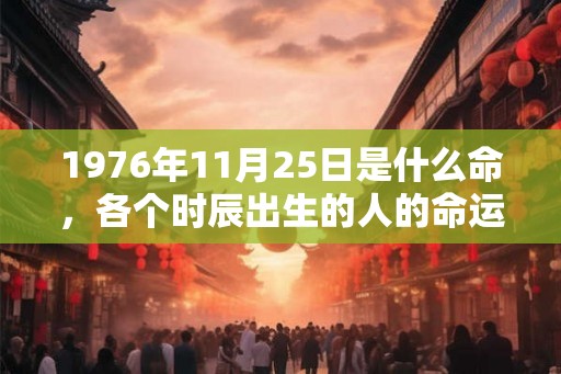 1976年11月25日是什么命，各个时辰出生的人的命运