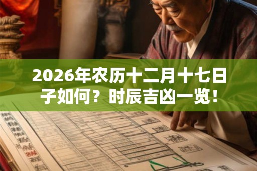 2026年农历十二月十七日子如何？时辰吉凶一览！
