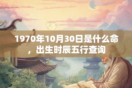 1970年10月30日是什么命，出生时辰五行查询