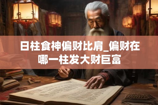 日柱食神偏财比肩_偏财在哪一柱发大财巨富