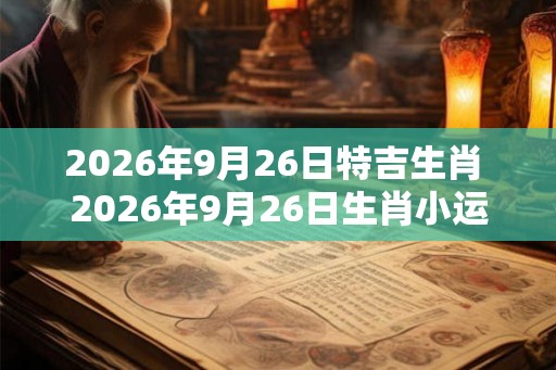 2026年9月26日特吉生肖 2026年9月26日生肖小运播报